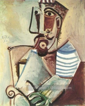 Buste de l’homme assis 1971 cubisme Pablo Picasso Peinture à l'huile